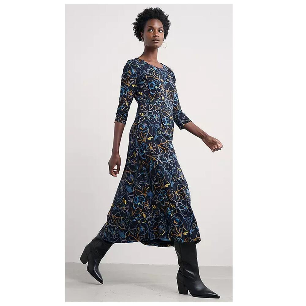 NEW Seasalt Cornwall Navy Veronica Midi Dress Size US/10
